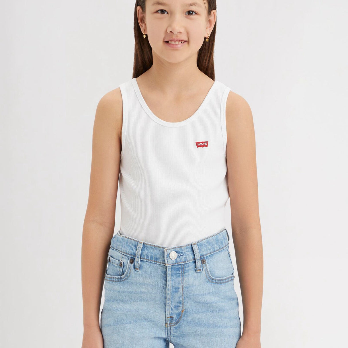 Levi's Bright White Lvg Meet And Greet Ribbed Tank Top