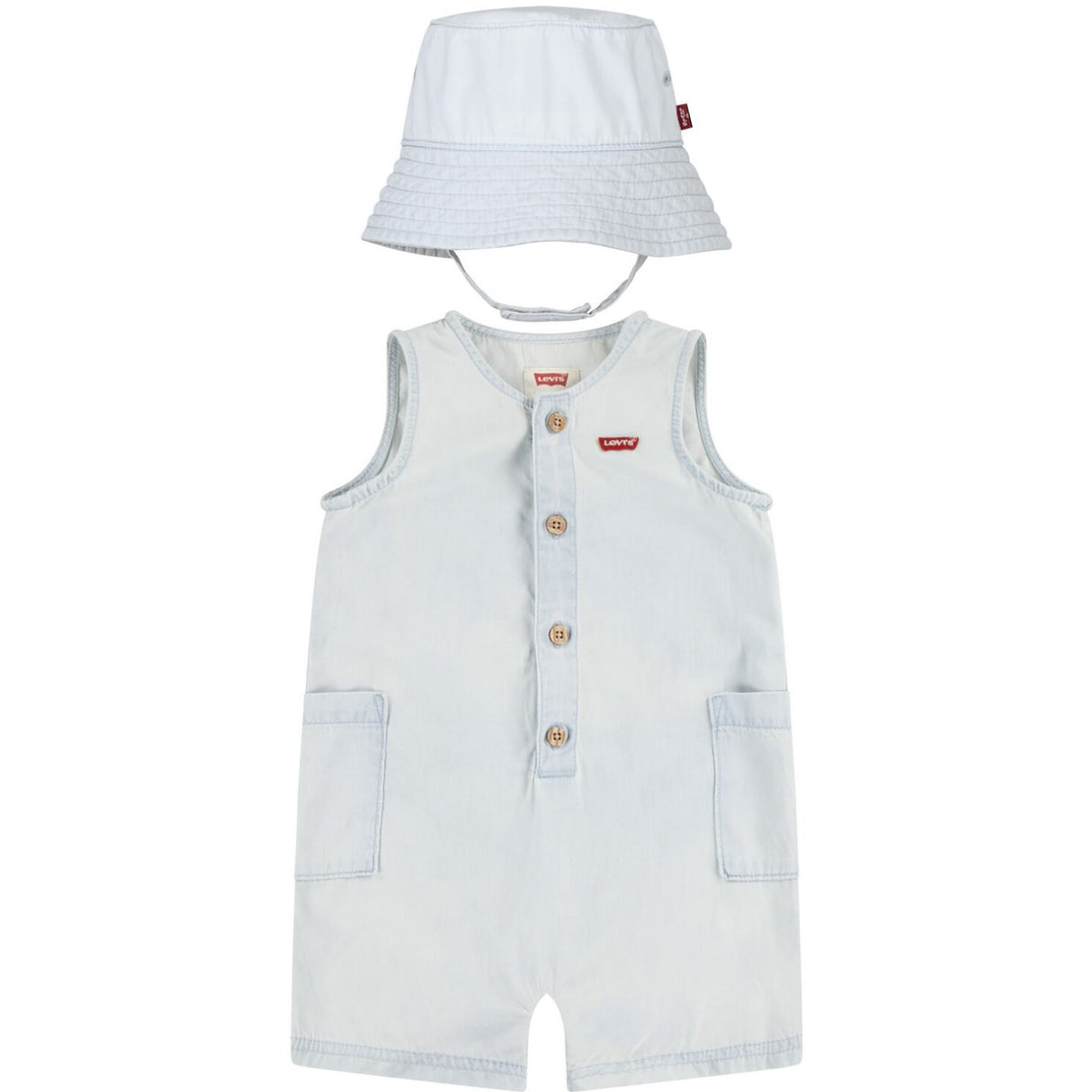 Levi's Blankcanvas Lvb Denim Romper & Bucket Hat