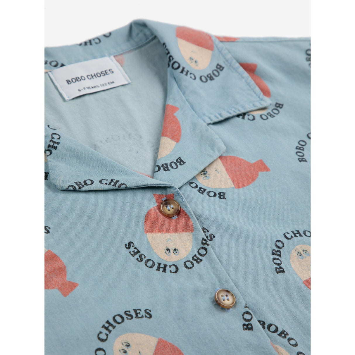 Bobo Choses Light Blue Morning Egg All Over Light Denim Shirt