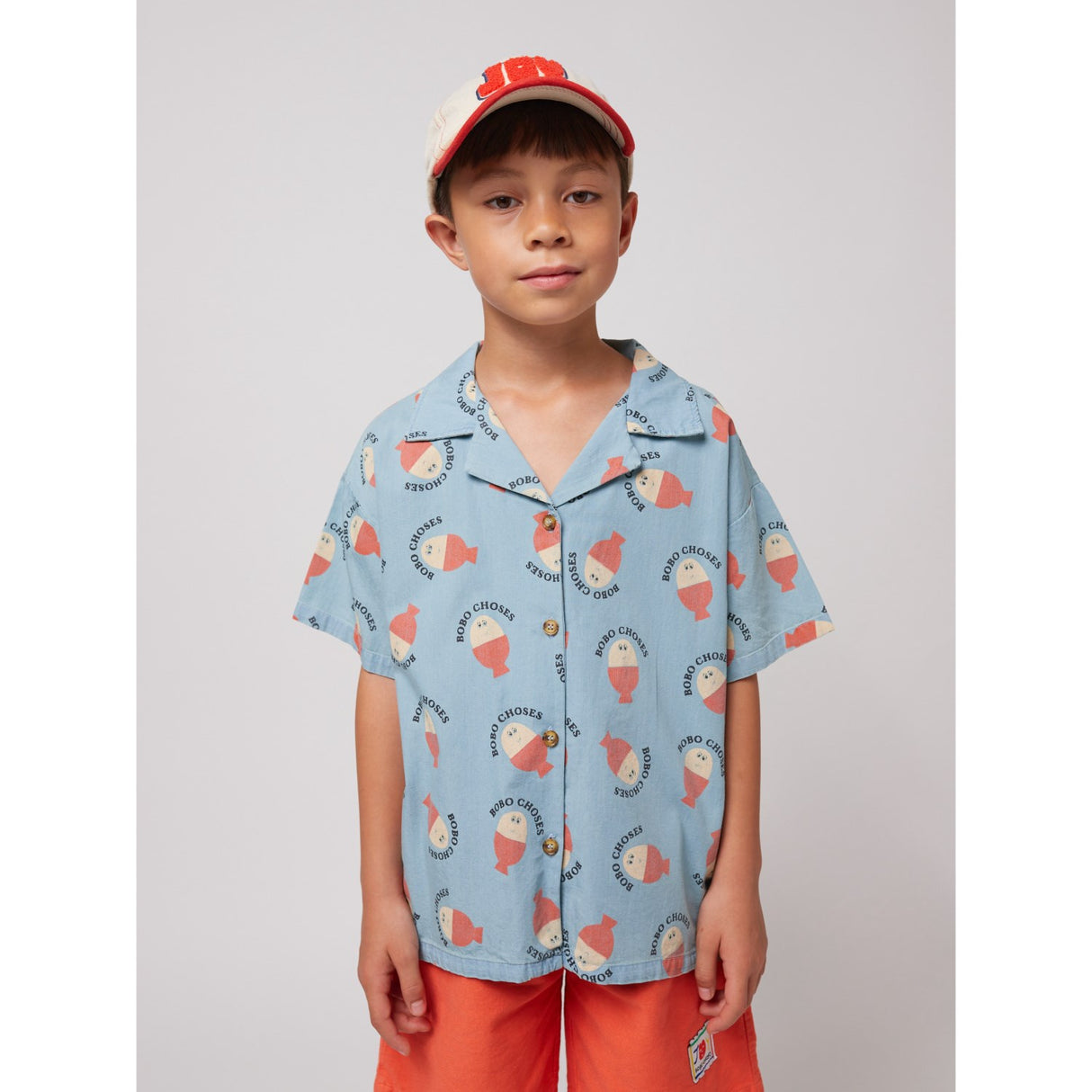 Bobo Choses Light Blue Morning Egg All Over Light Denim Shirt