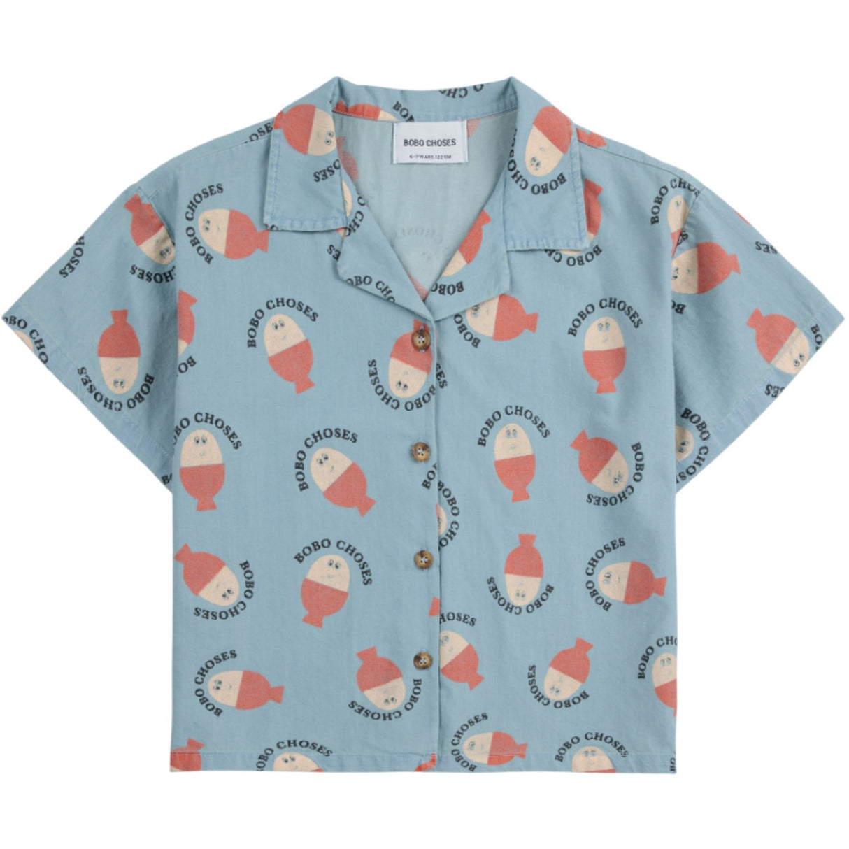 Bobo Choses Light Blue Morning Egg All Over Light Denim Shirt