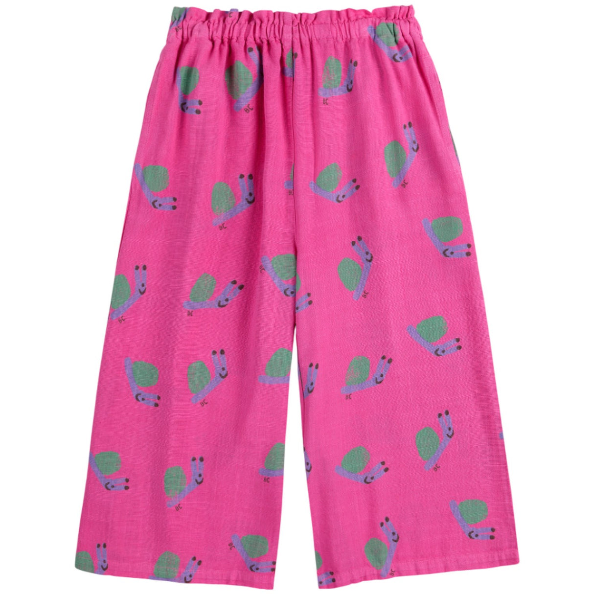 Bobo Choses Fuchsia Funny Snail All Over Woven Culotte Pants