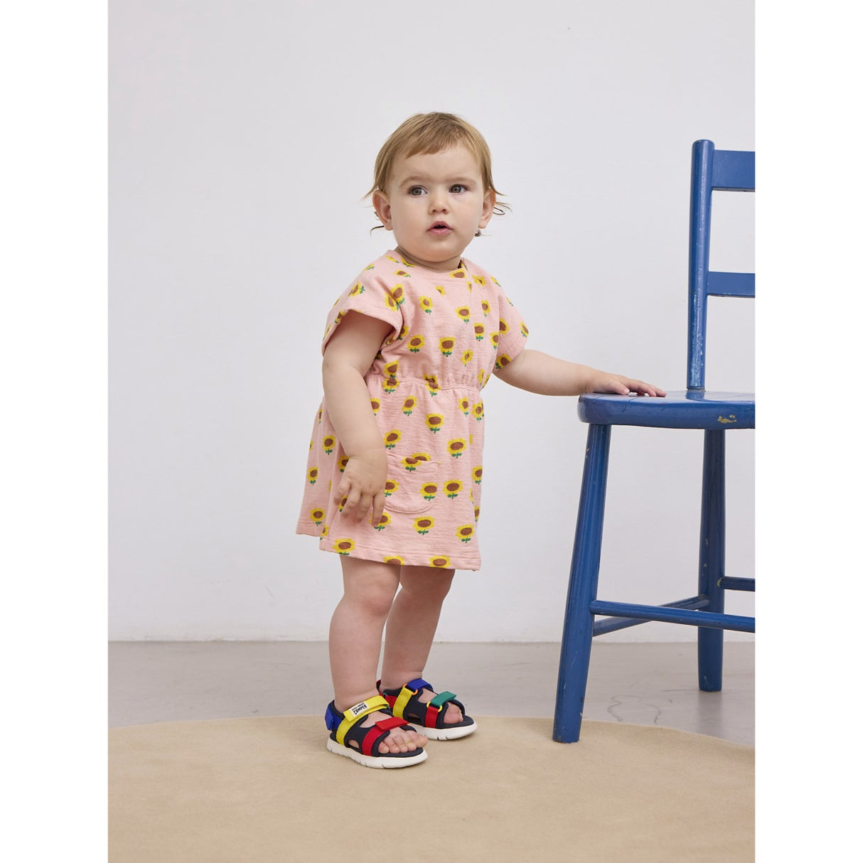 Bobo Choses Light Pink Sunflower All Over Dress