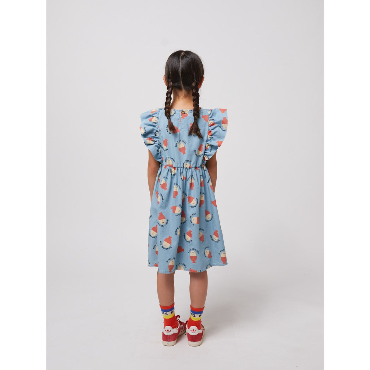 Bobo Choses Light Blue Morning Egg All Over Ruffle Dress