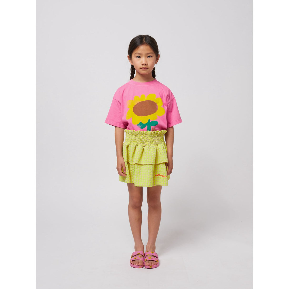 Bobo Choses Multicolor Vichy Ruffle Skirt