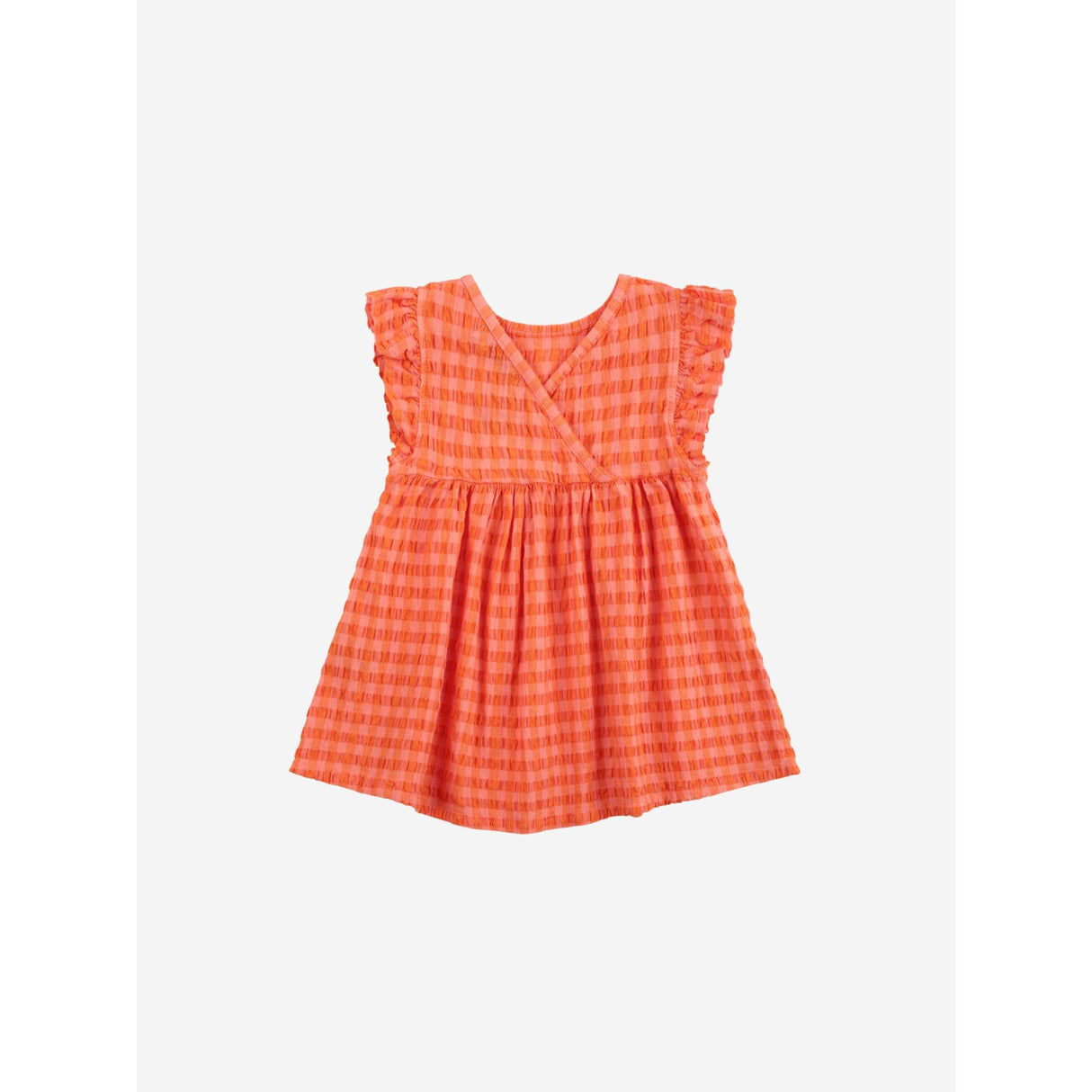 Bobo Choses Coral Pink Vichy Woven Dress