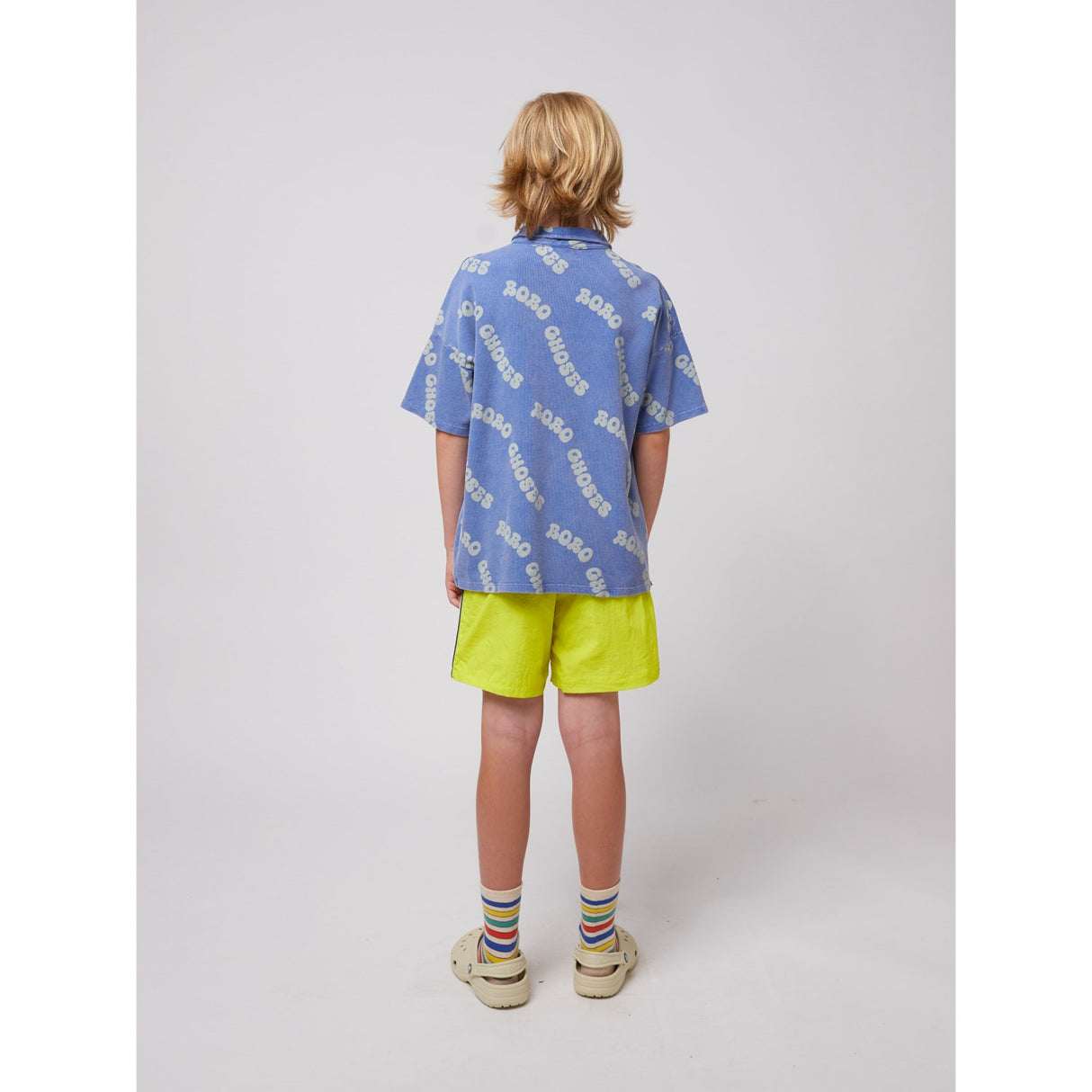 Bobo Choses Blue Wavy Bobo Choses All Over Waffle Polo Shirt