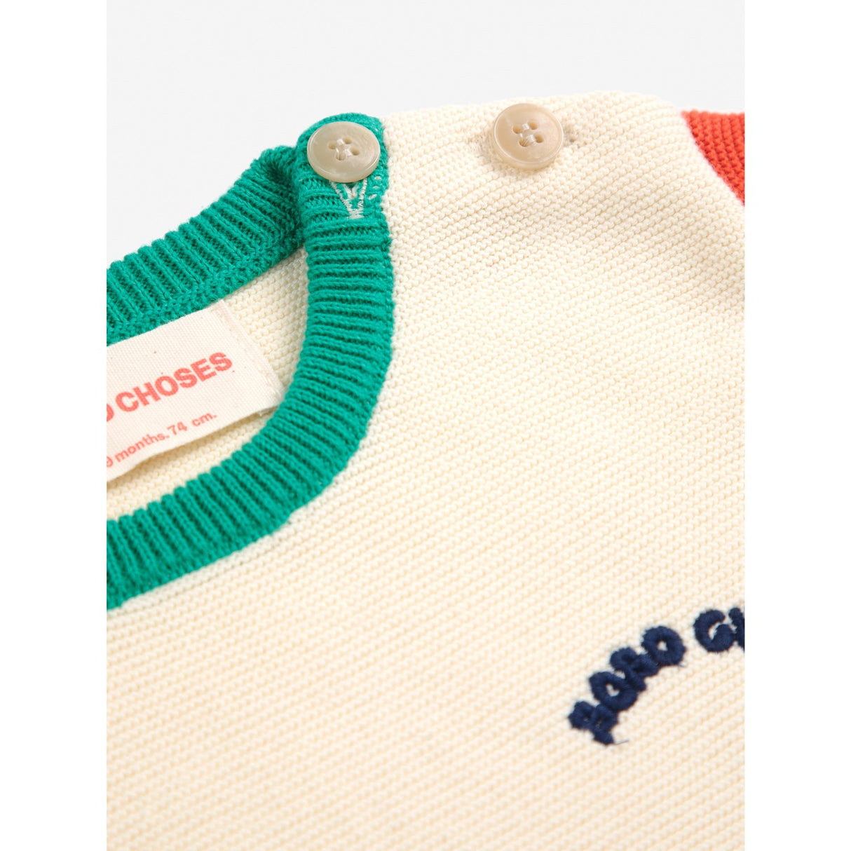 Bobo Choses Offwhite Color Block Knitted T-Shirt