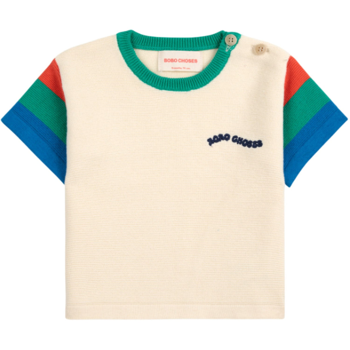 Bobo Choses Offwhite Color Block Knitted T-Shirt