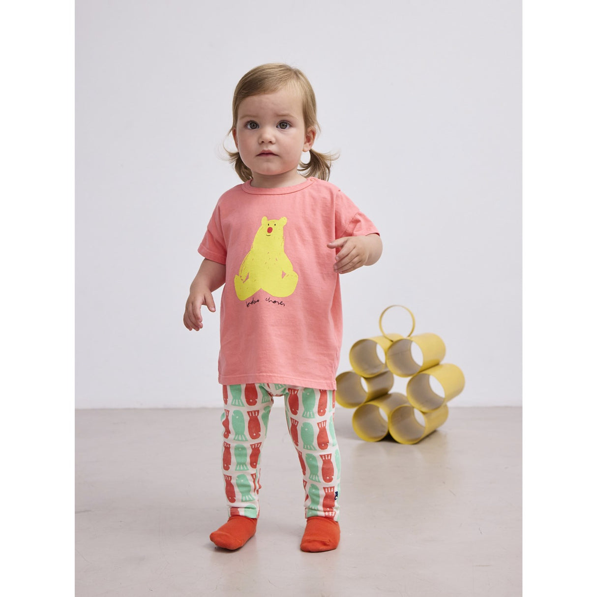 Bobo Choses Coral Pink Hug Me Bear T-Shirt