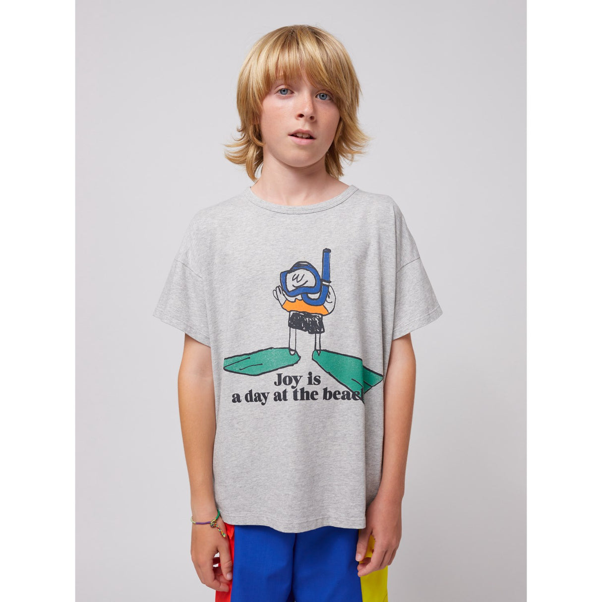 Bobo Choses Heather Grey A Day At The Beach T-Shirt