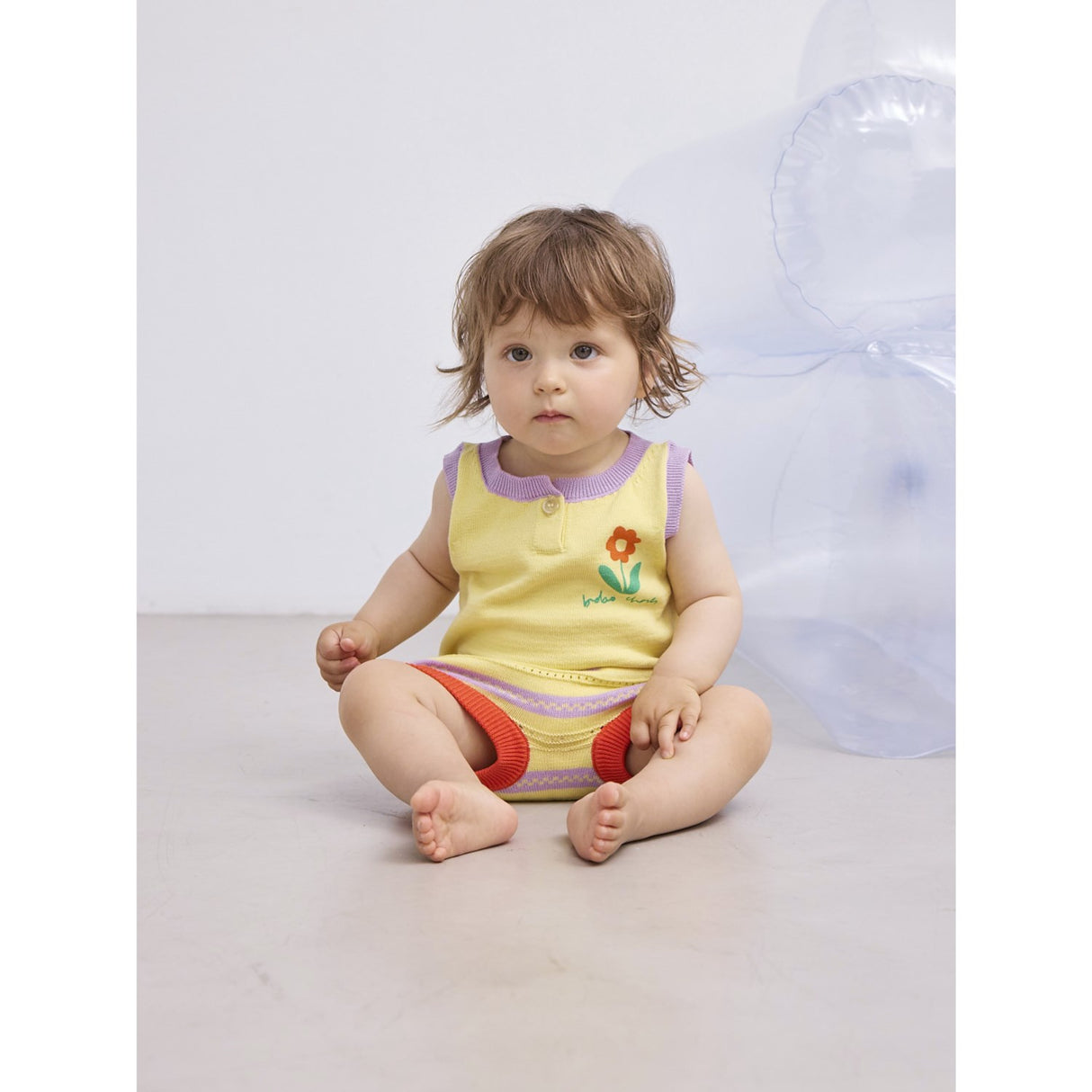 Bobo Choses Beige Flower Knitted Set