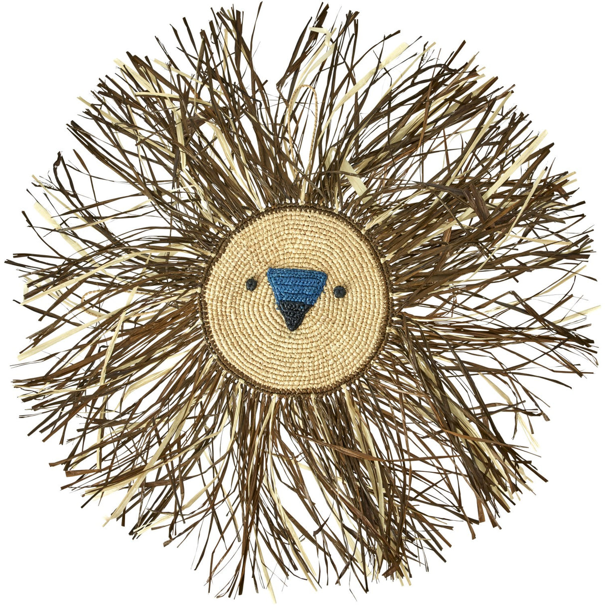 Rice Raffia Animal Wall Decor In Brown - Large