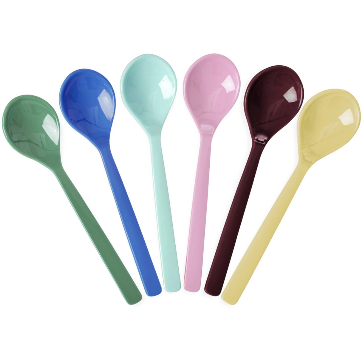 Rice Melamine Tea Spoon In Asst. Show Your Colors - Set Of 6