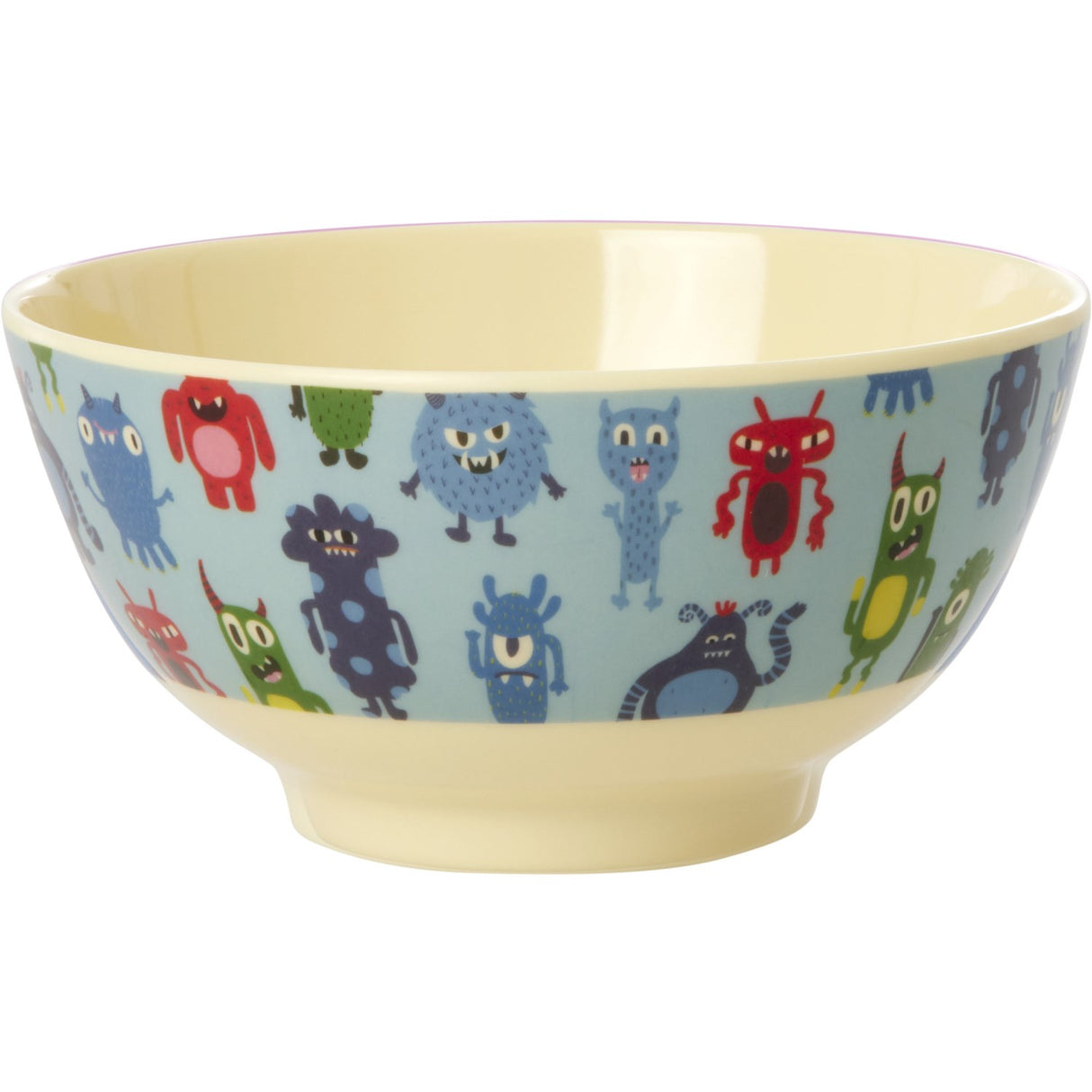 Rice Melamine Bowl With Monsters Print - Medium - 700 Ml