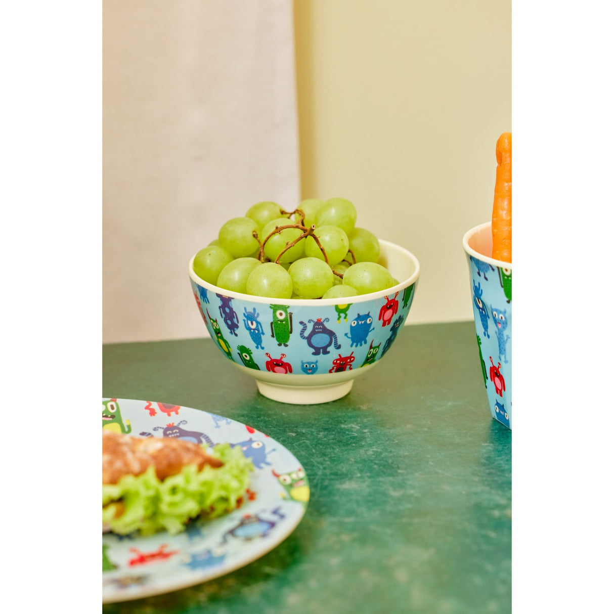 Rice Melamine Bowl With Monsters Print - Small - 300 Ml