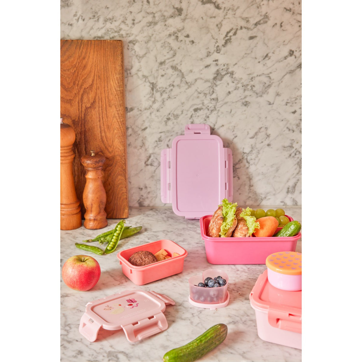 Rice Lunchbox With 3 Inserts In Flower Power Colors