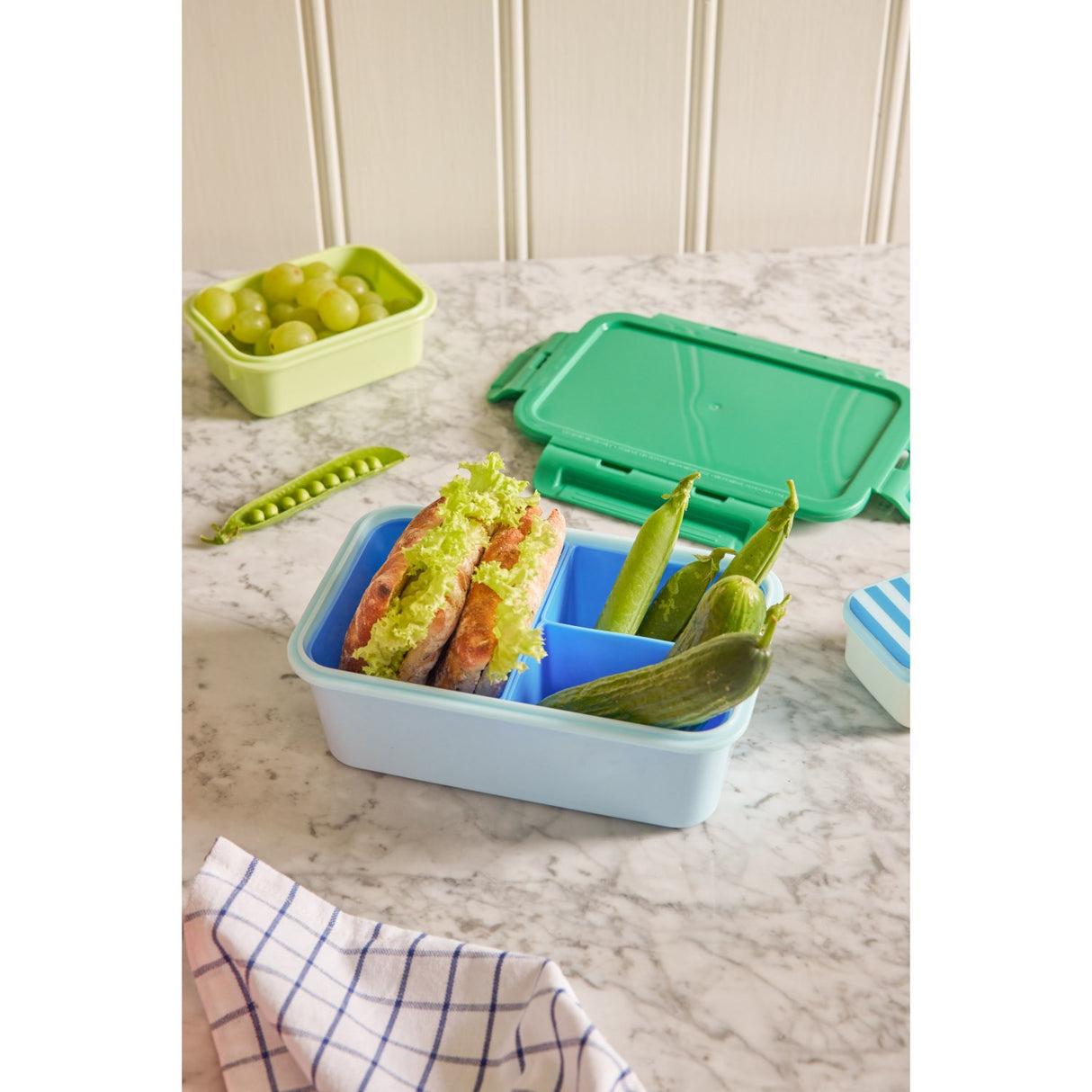 Rice Lunchbox With 3 Inserts In Monsters Colors