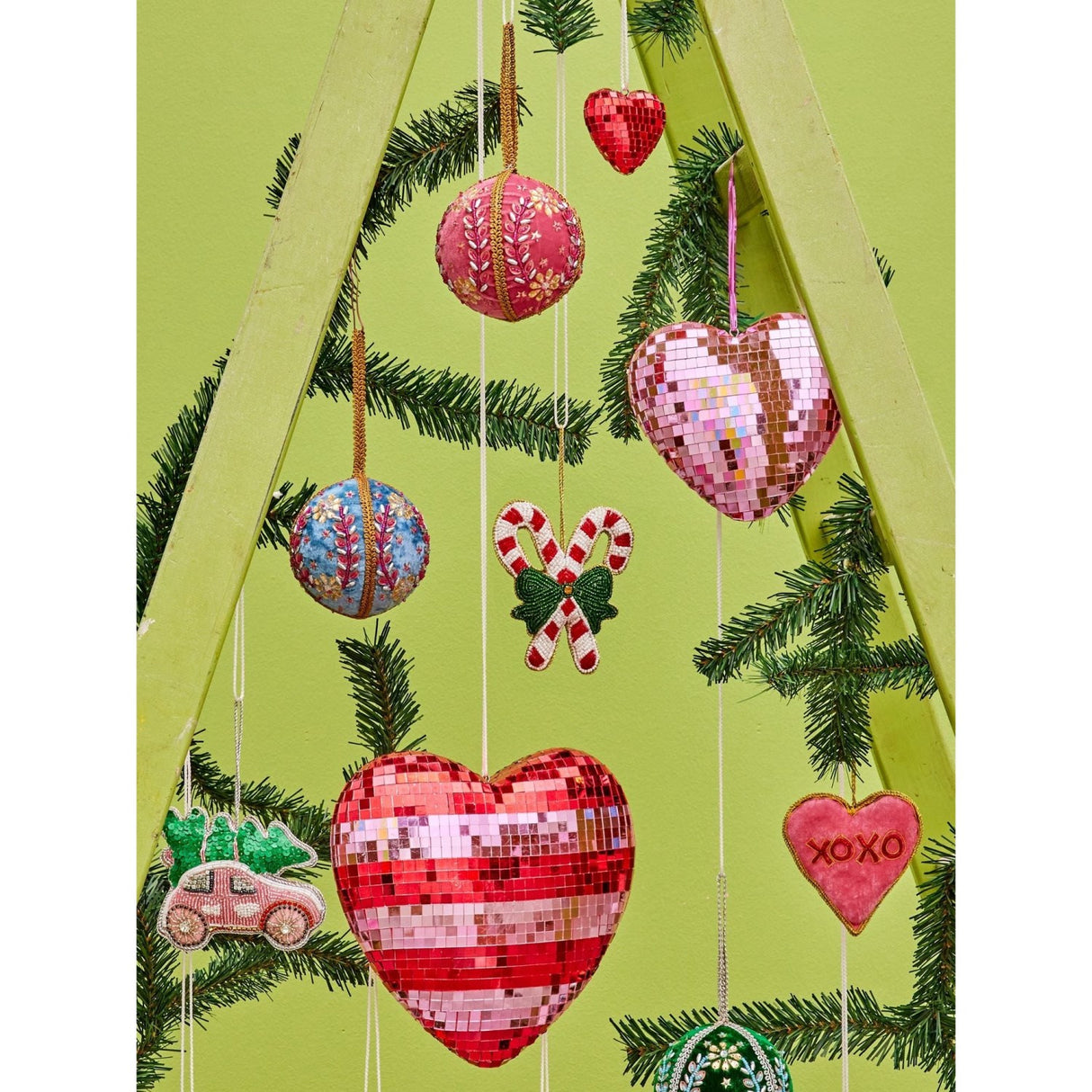 Rice Disco Ball In Heart Shape - Soft Pink - Medium