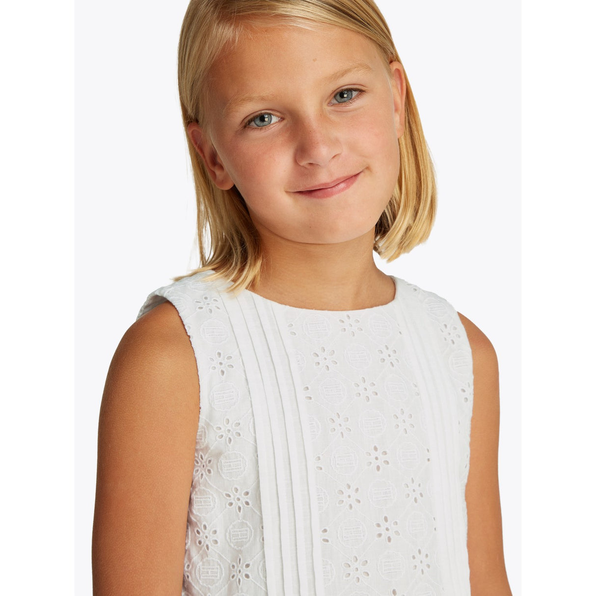 Tommy Hilfiger White Embroidered Cotton Dress