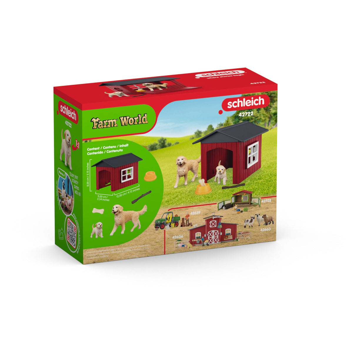 Schleich Dog Kennel With 2 Golden Retrievere