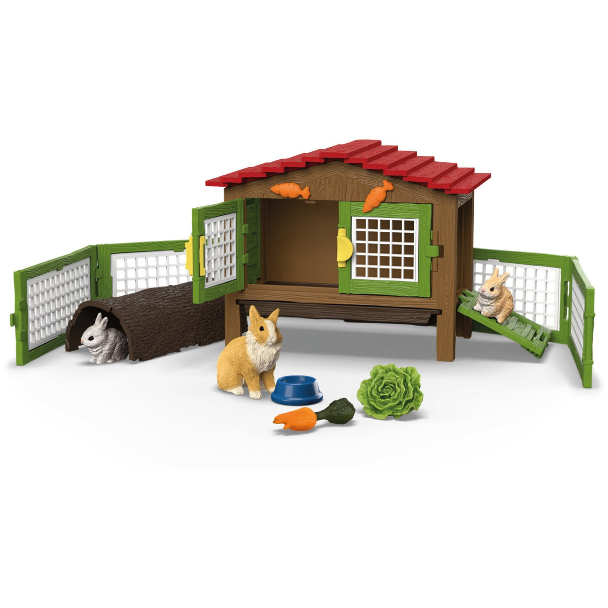 Schleich Rabbit Hutch With 3 Rabbits