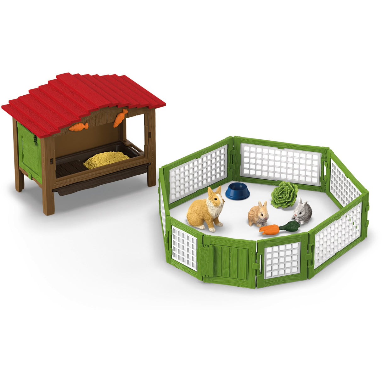 Schleich Rabbit Hutch With 3 Rabbits