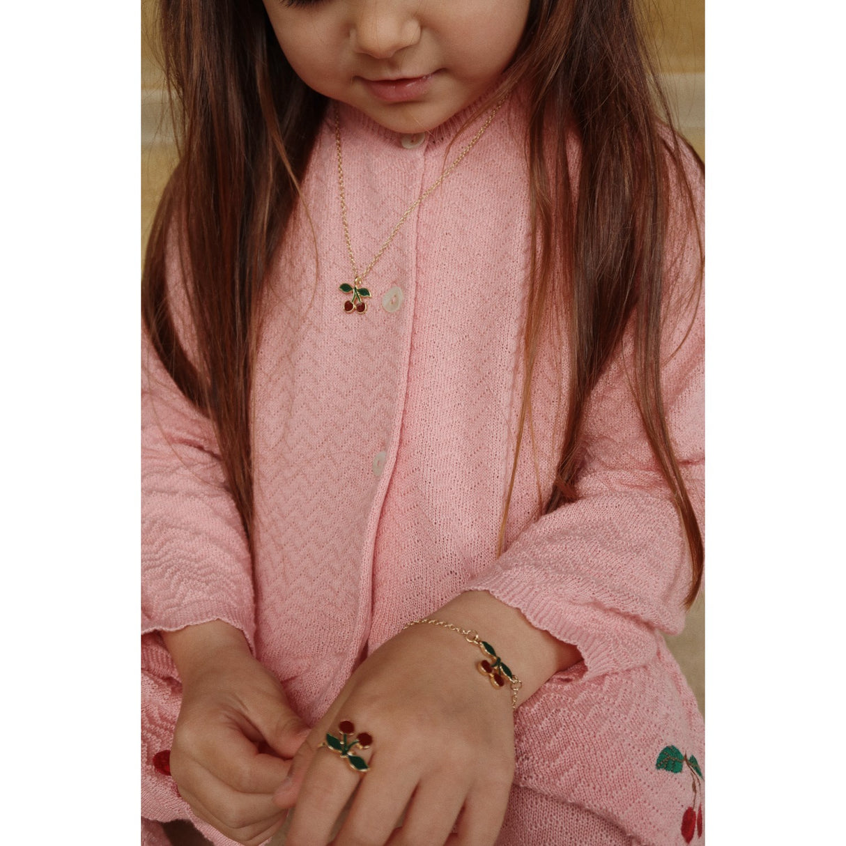 Konges Sløjd Gold Cherry Jewelry Set