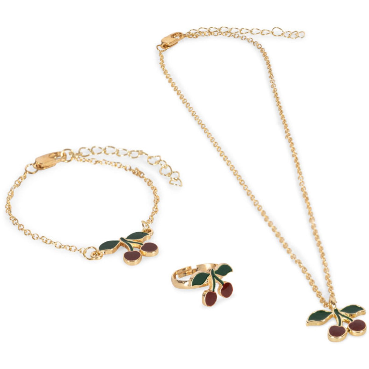 Konges Sløjd Gold Cherry Jewelry Set