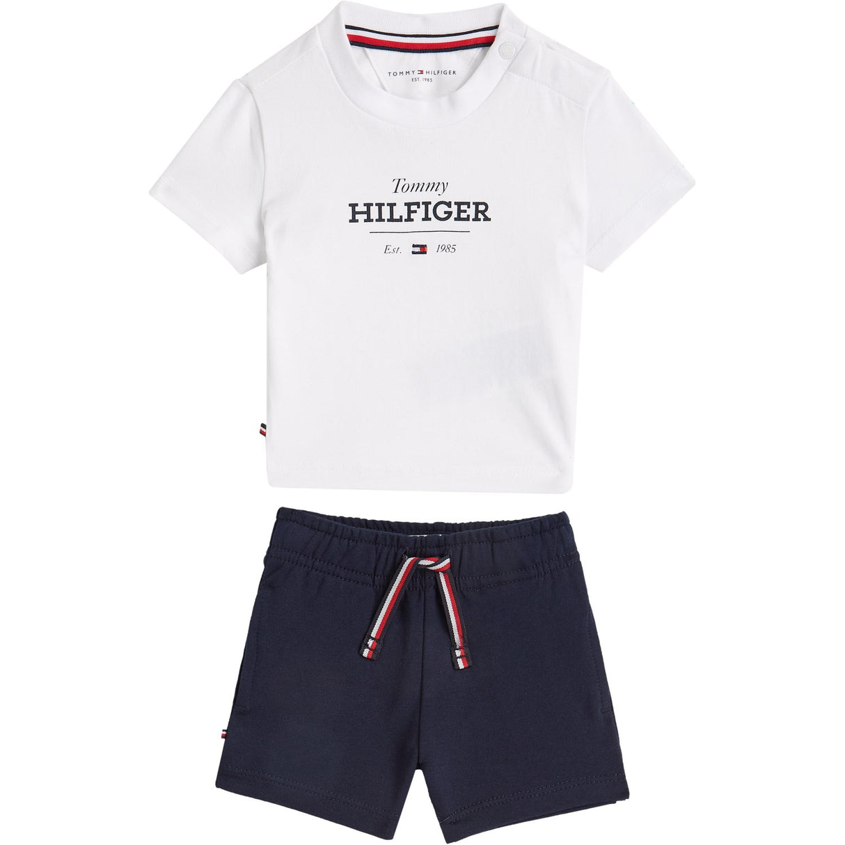 Tommy Hilfiger Dark Night Navy Monotype Tee And Short Set