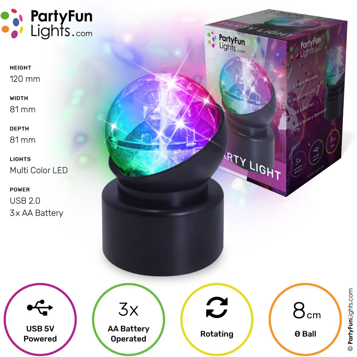 Party Funlight Mini Party Lamp Ø: 8cm