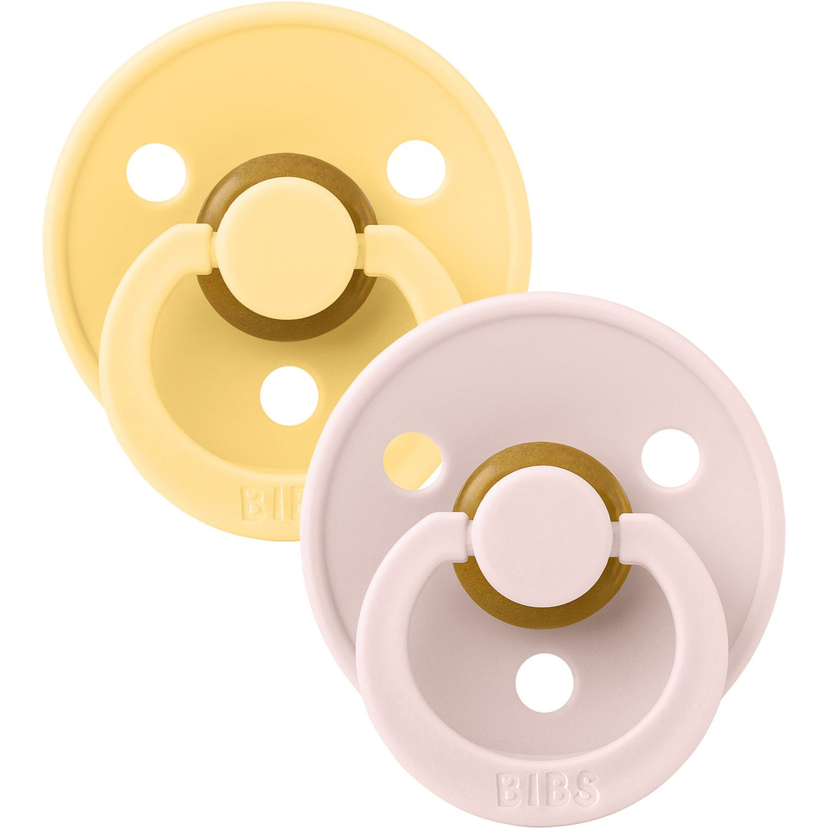 Bibs Pale Butter/Petal Pacifier Colour 2 Pack Latex