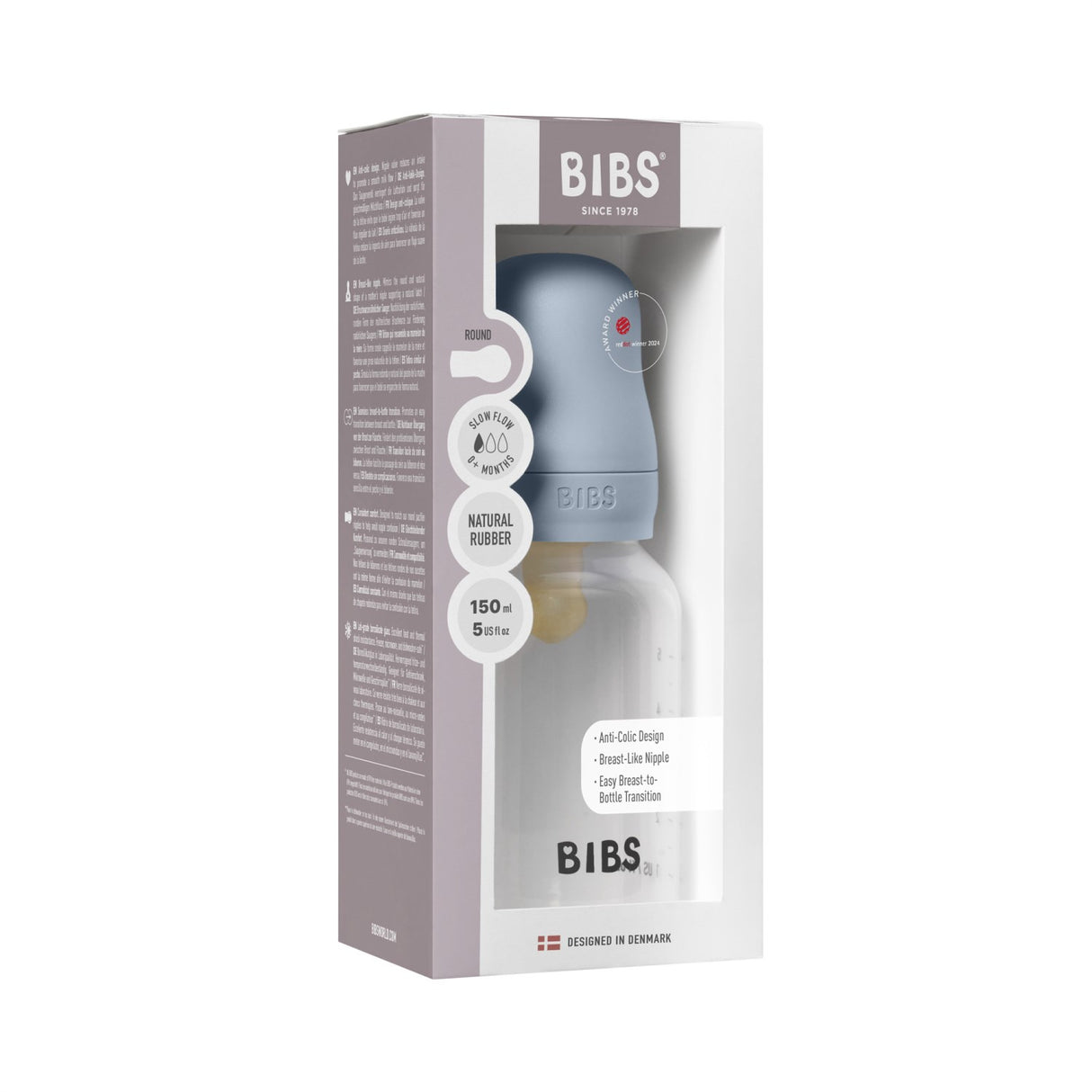 Bibs Baby Blue Bibs Baby Bottle Round Latex 1 Pack 150 ml Slow Flow