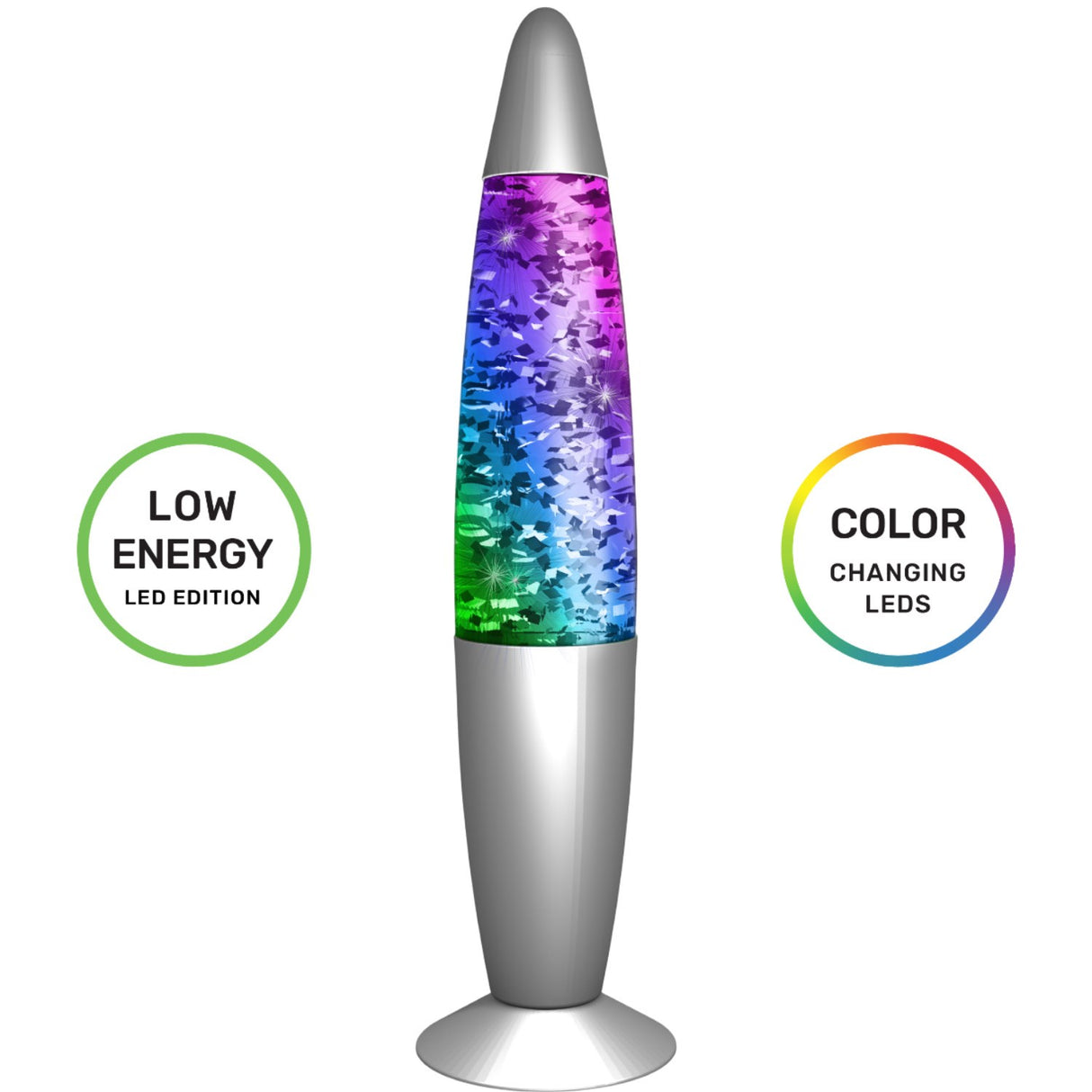 Party Funlight Glitter Lamp - Multicolour H: 34cm
