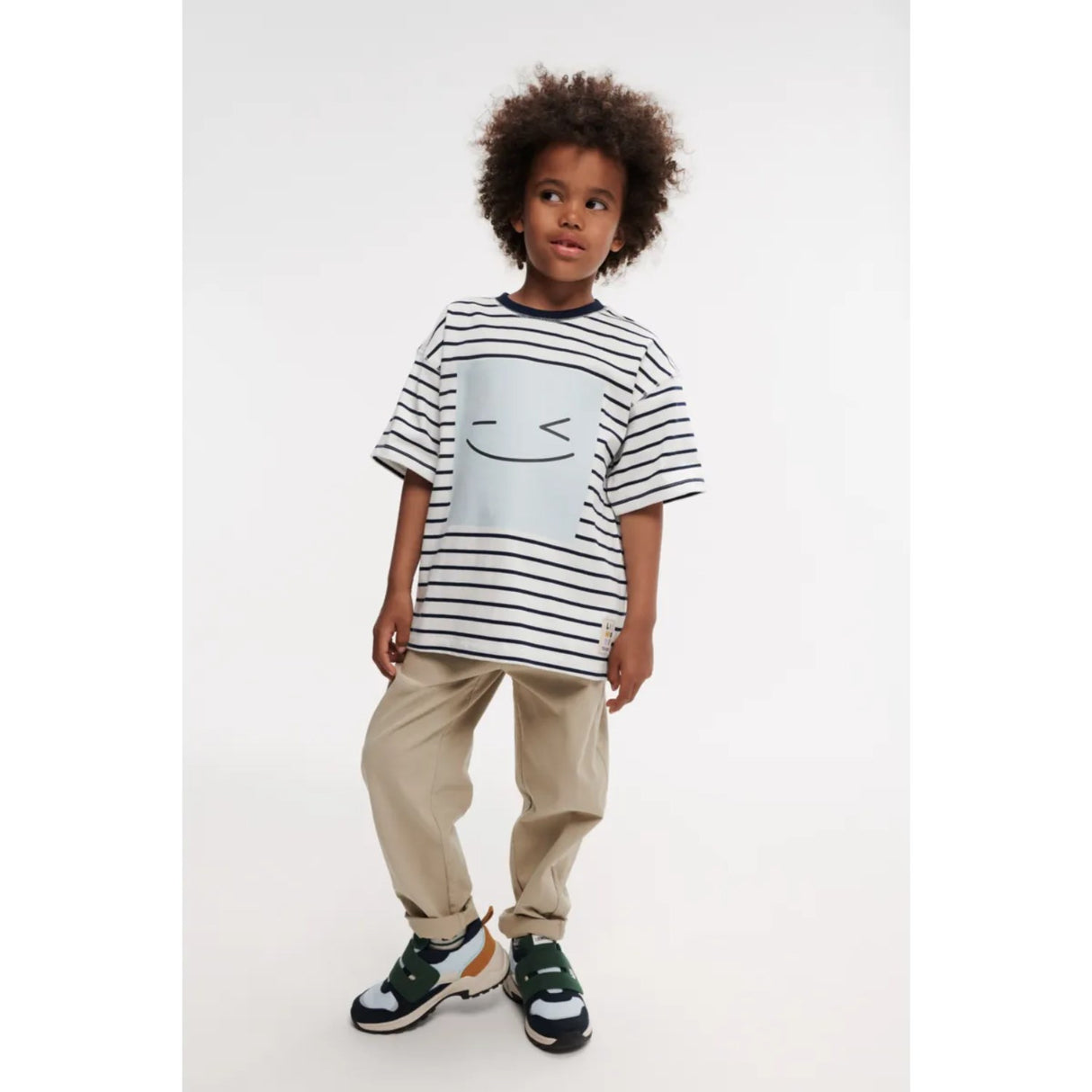 LIEWOOD Smiley / Stripe Classic Navy / Creme De La Creme Tyler Placement Shortsleeve T-Shirt