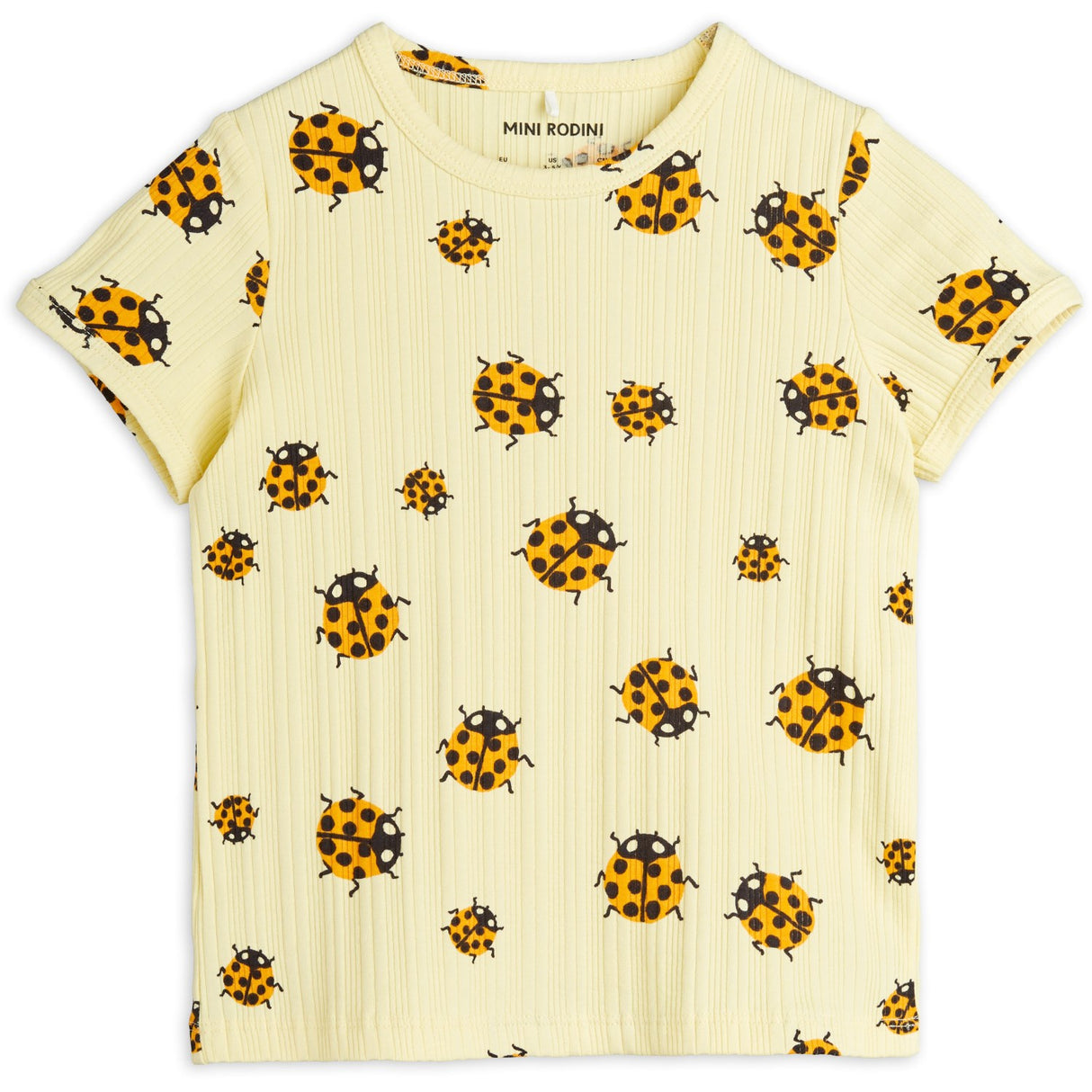 Mini Rodini Yellow Ladybugs AOP T-Shirt