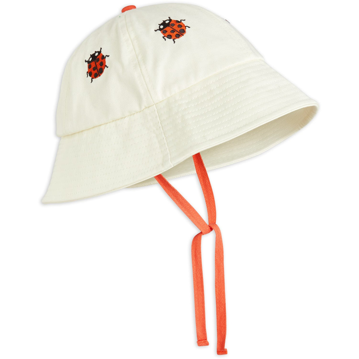 Mini Rodini Offwhite Ladybug Embroidery Sun hat