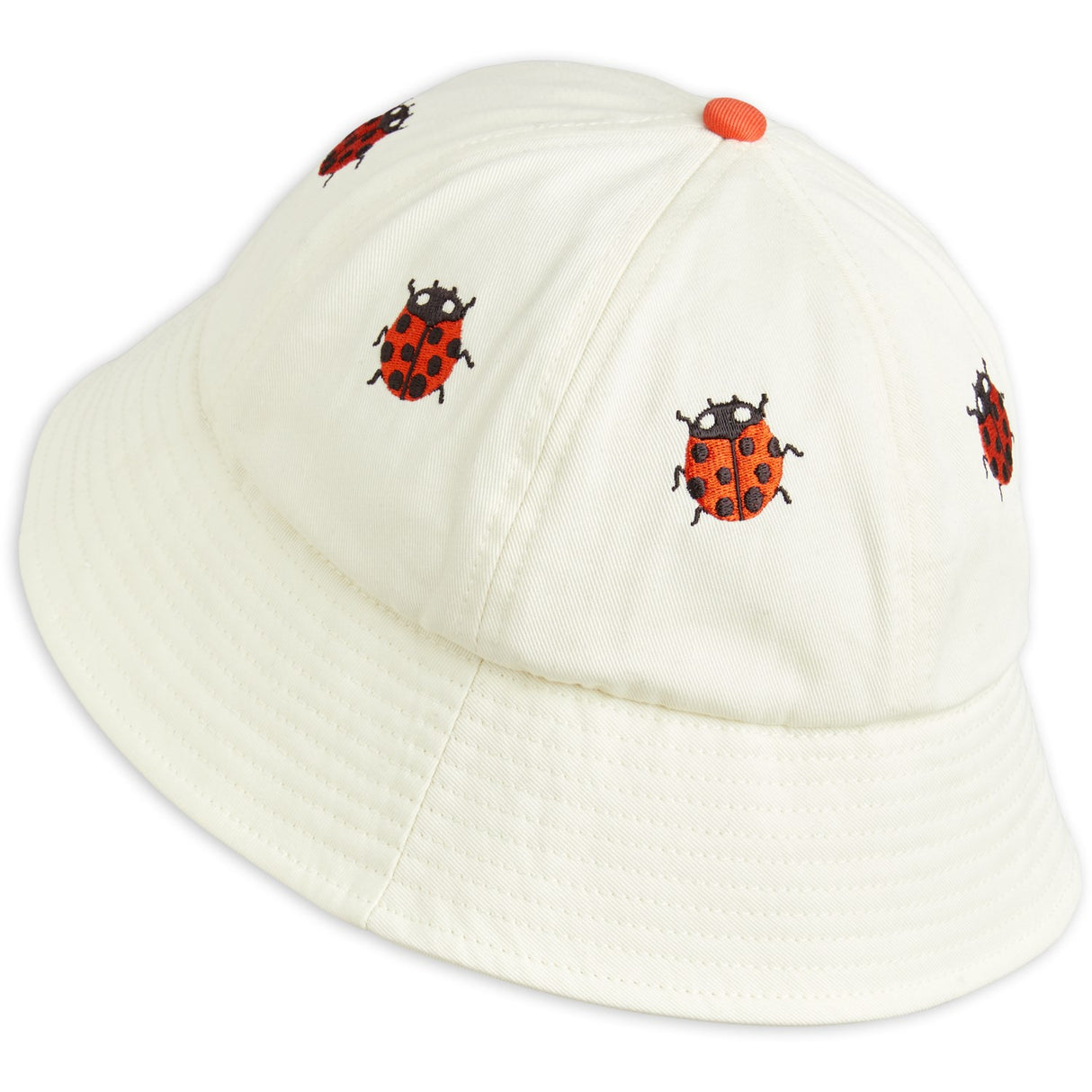 Mini Rodini Offwhite Ladybug Embroidery Sun hat