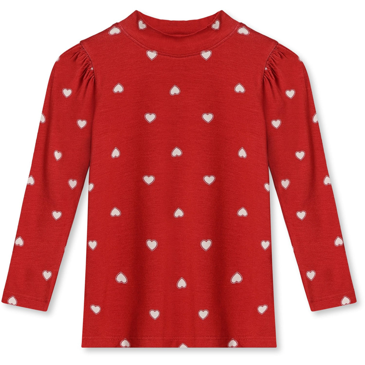 Fliink Pompeian Red Aop Kelly Puff Ls Blouse