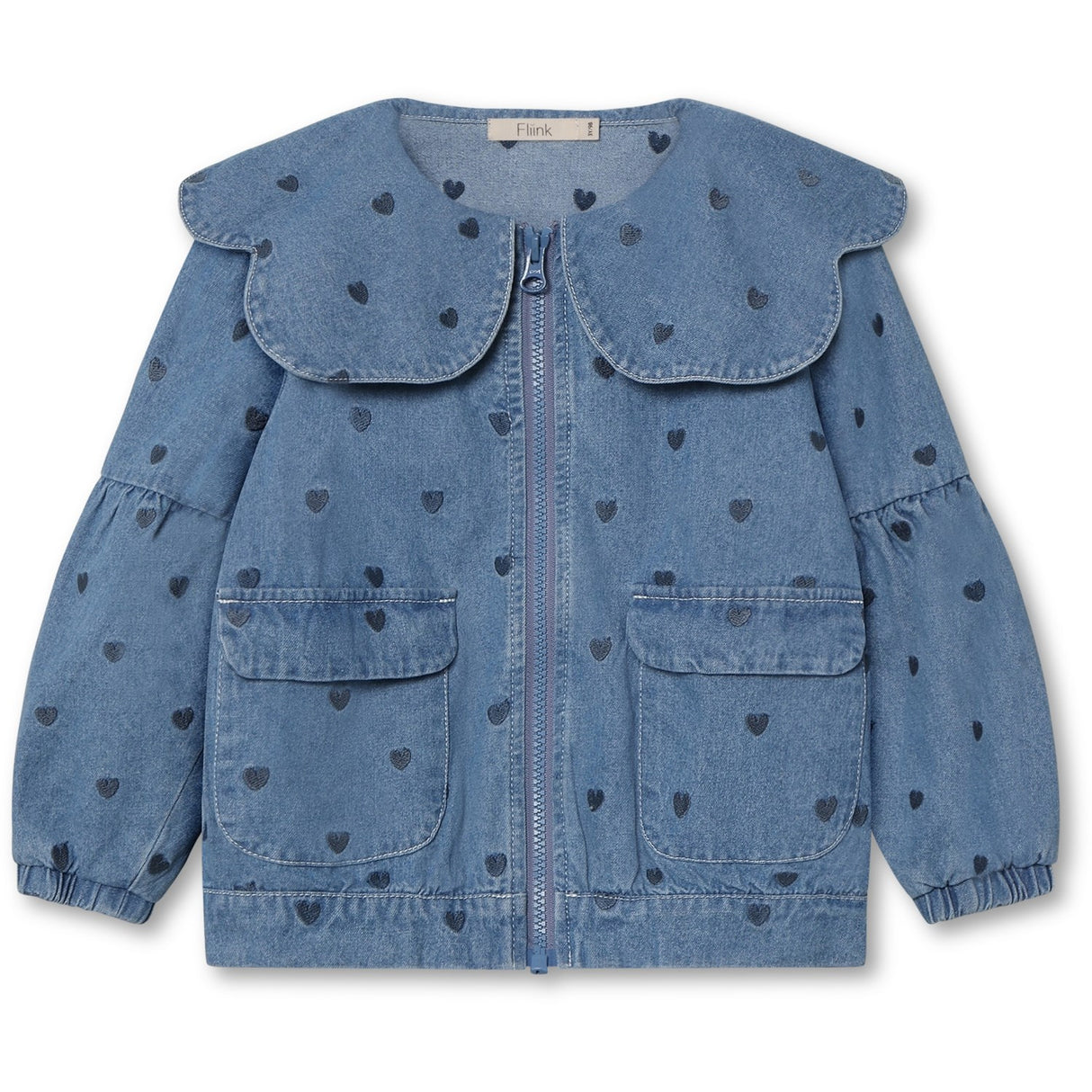 Fliink Light Denim Blue Donna Denim Bomber Jacket