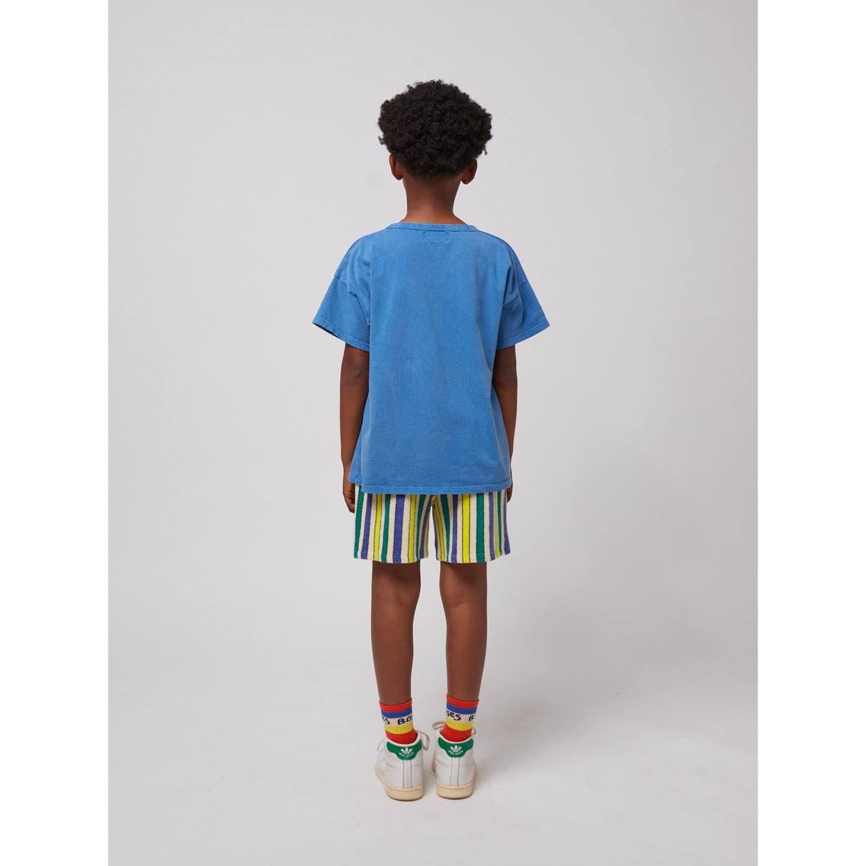 Bobo Choses Offwhite Multicolor Stripes Terry Cloth Bermuda Shorts