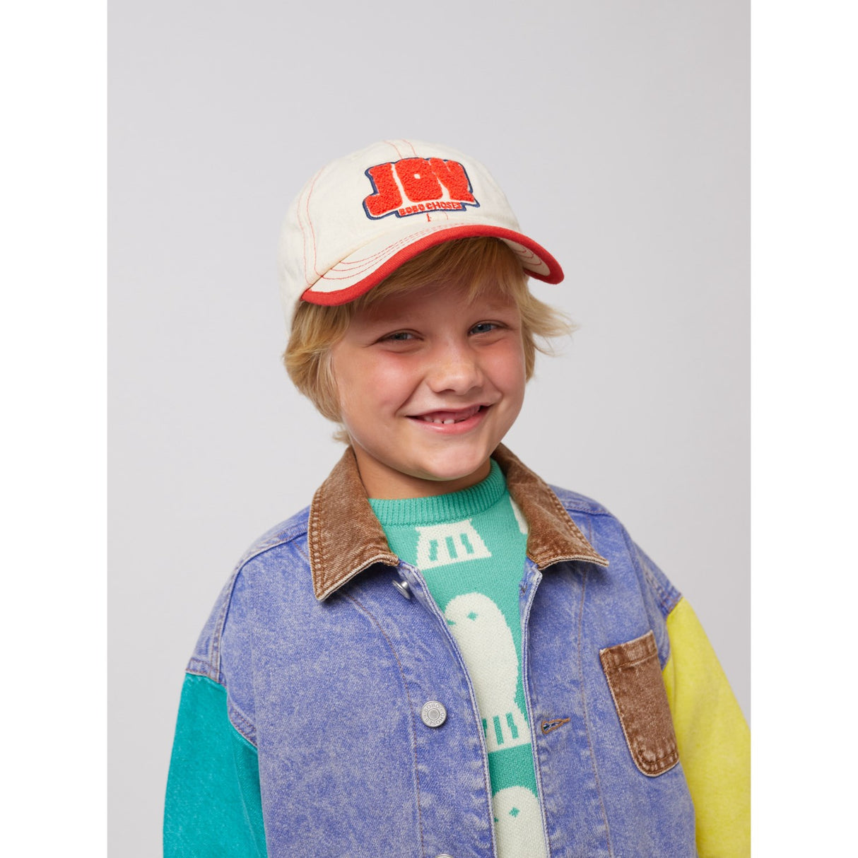 Bobo Choses Offwhite Joy Patch Cotton Cap