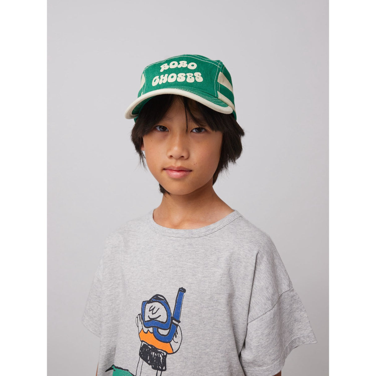 Bobo Choses Light Green Green Stripes Cap