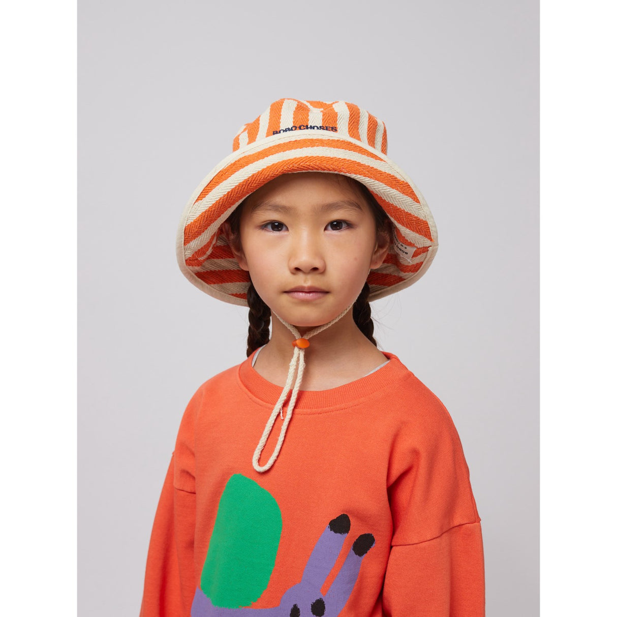Bobo Choses Orange Striped Bucket Hat