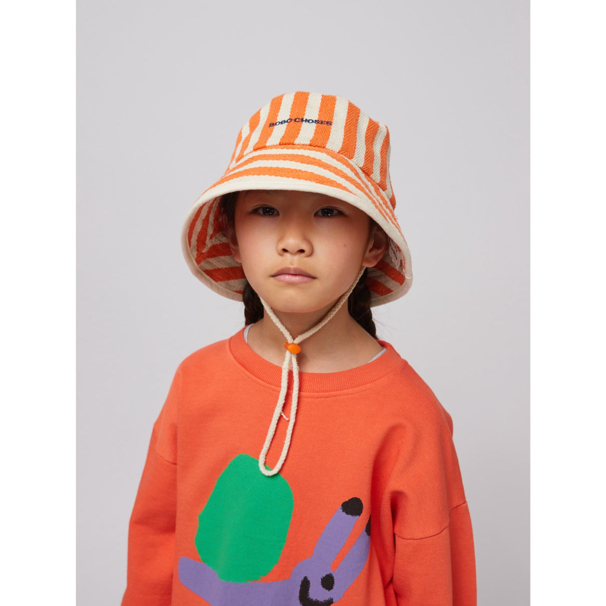 Bobo Choses Orange Striped Bucket Hat
