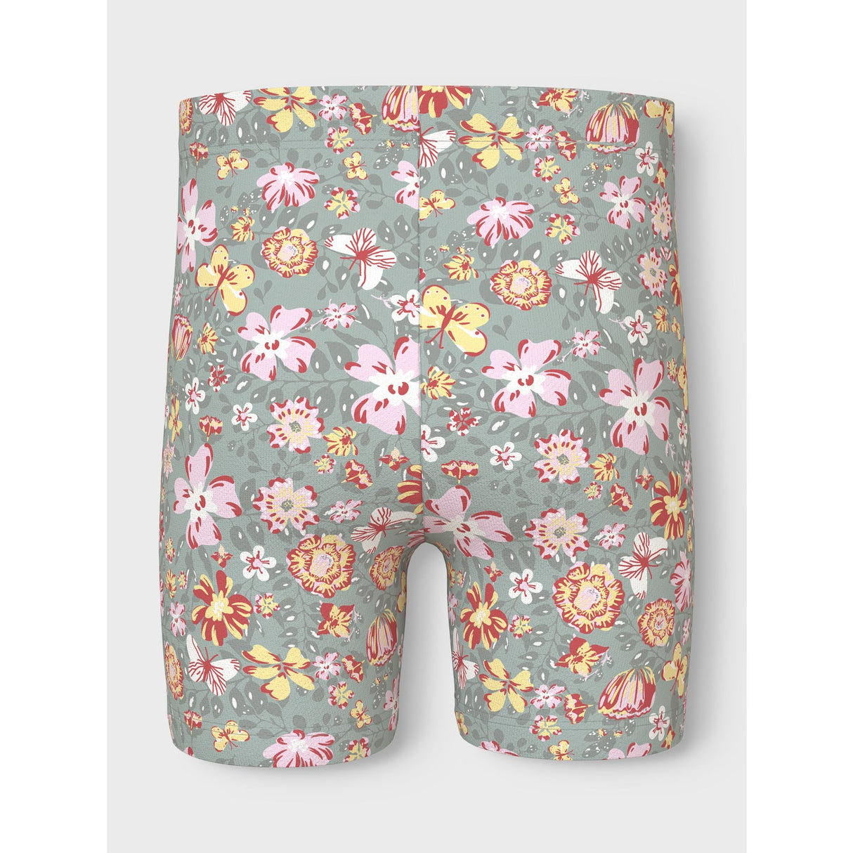 Name It Aqua Gray Yellow Flower Vayo Short Leggings