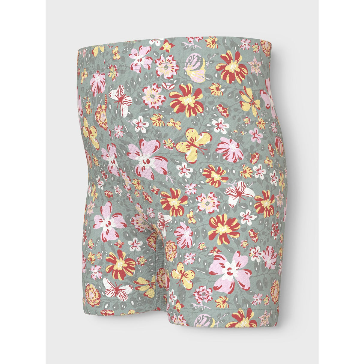 Name It Aqua Gray Yellow Flower Vayo Short Leggings
