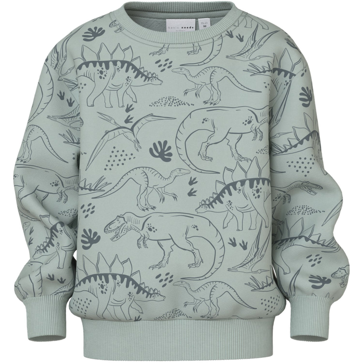 Name It Aqua Gray Tone Dino Vermo AOP Regular Sweatshirt