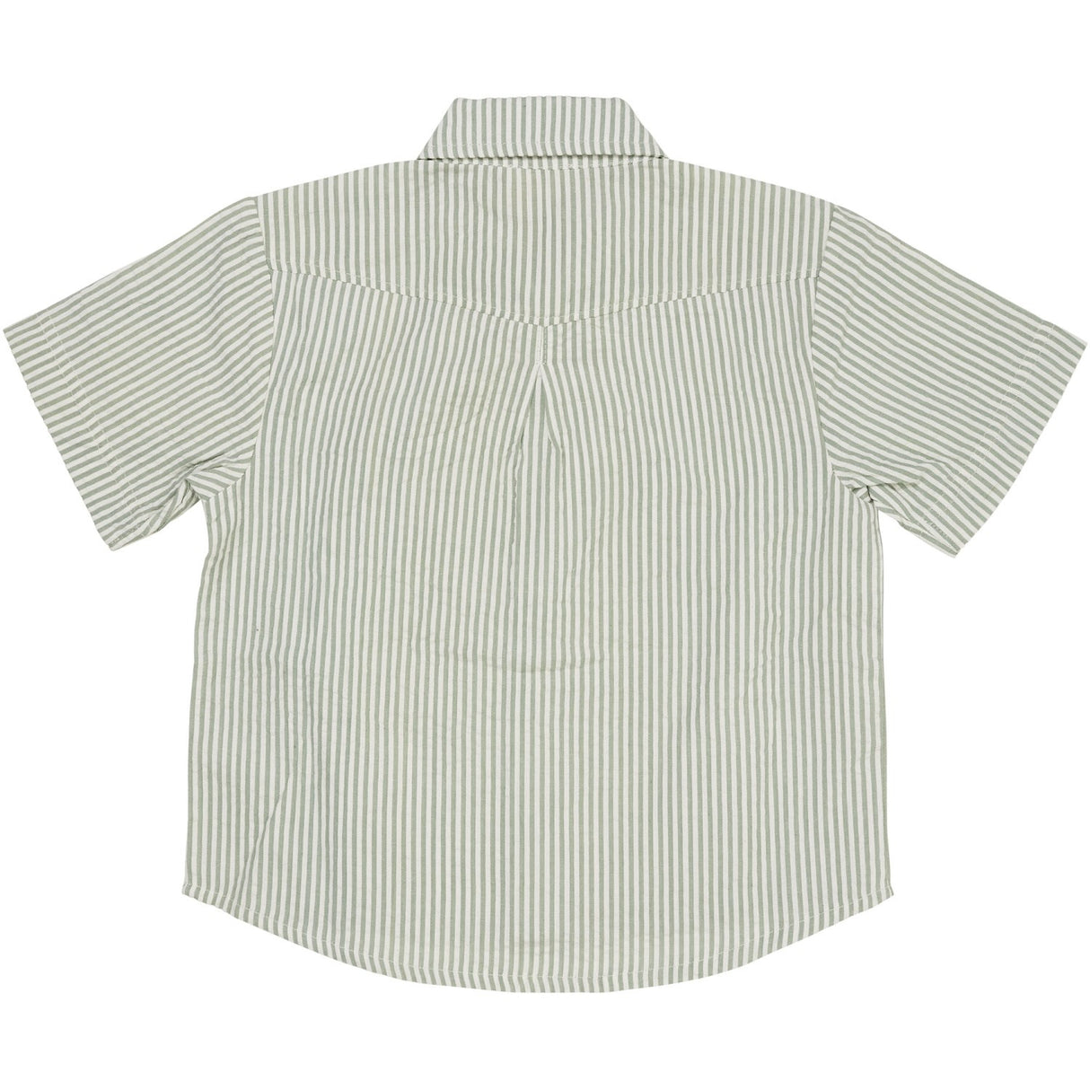 COPENHAGEN COLORS Green W Cream Stripe Seersucker Ss Shirt