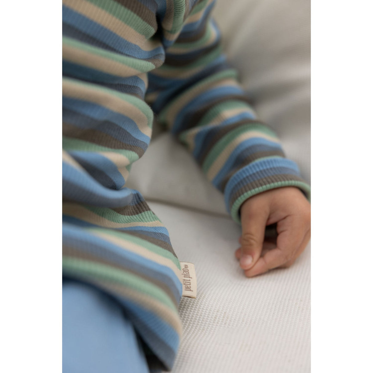 Petit Piao Allure Blue Multi Stripe Blouse Modal Multi Striped